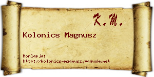 Kolonics Magnusz névjegykártya